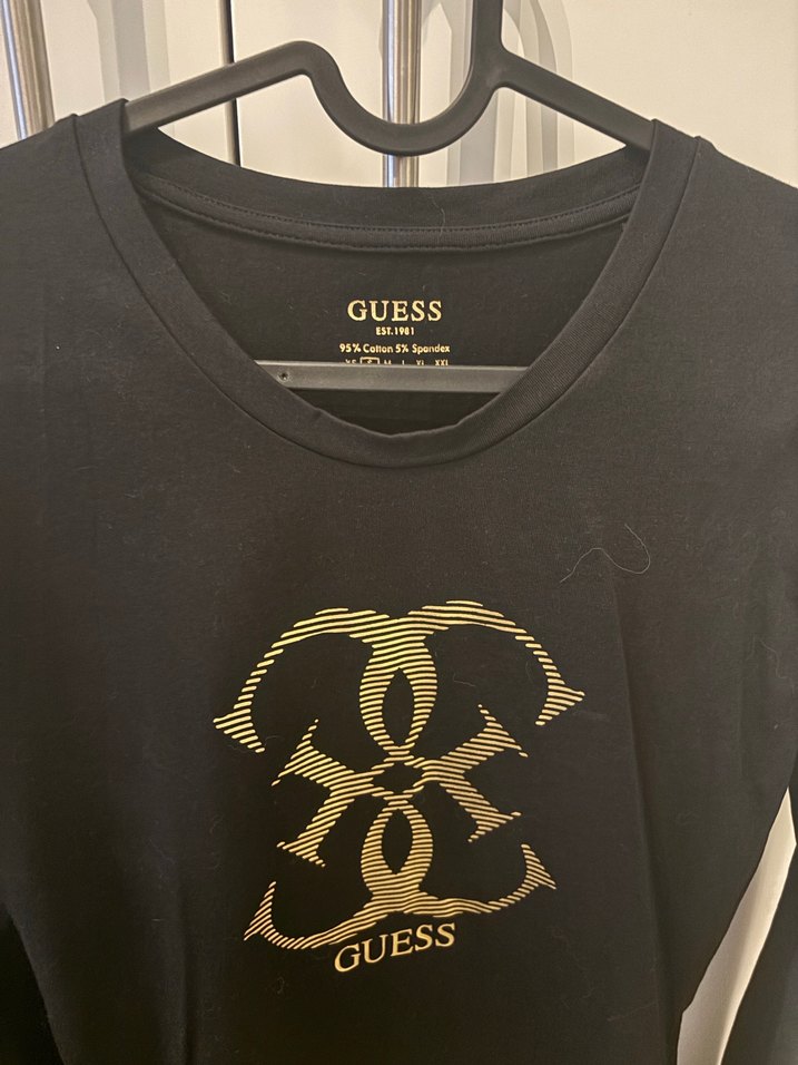 GUESS Siyah Uzun Kollu Kadın Tişört - Görsel 2