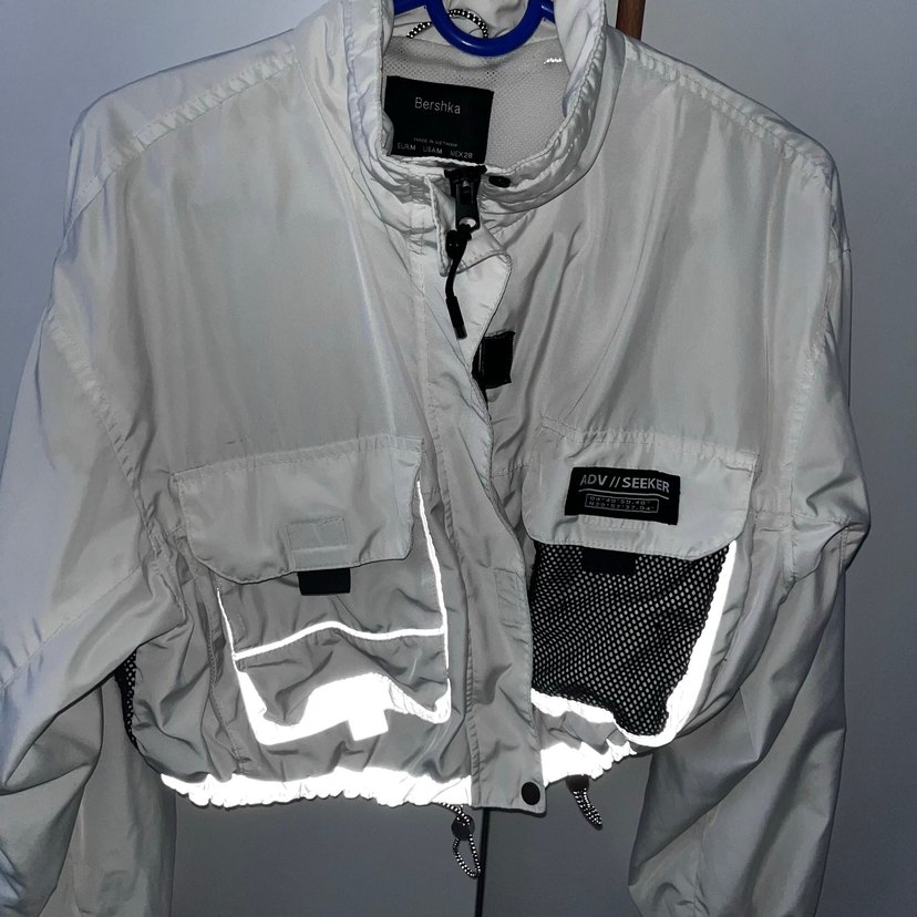 Düğmeli Beyaz Mini Streetwear Kadın Ceket - Görsel 2