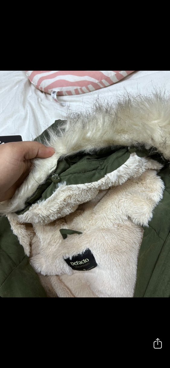 Kürk Detaylı Yeşil Kadın Kışlık Mont - Görsel 3