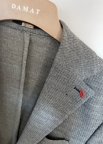 Damat Gri Klasik Kesim Keten Ceket - Görsel 2