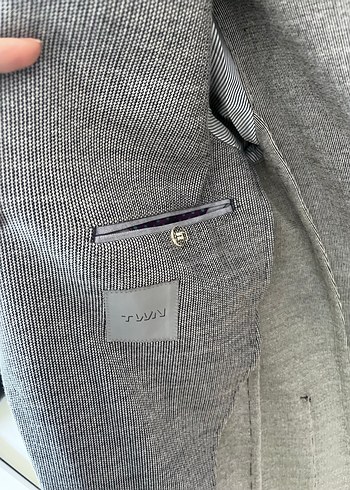 Damat Gri Klasik Kesim Keten Ceket - Görsel 6