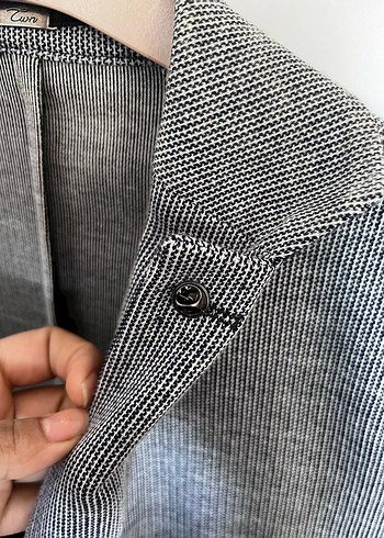 Damat Gri Klasik Kesim Keten Ceket - Görsel 3