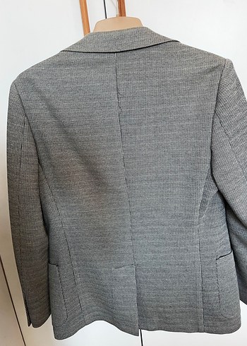 Damat Gri Klasik Kesim Keten Ceket - Görsel 7