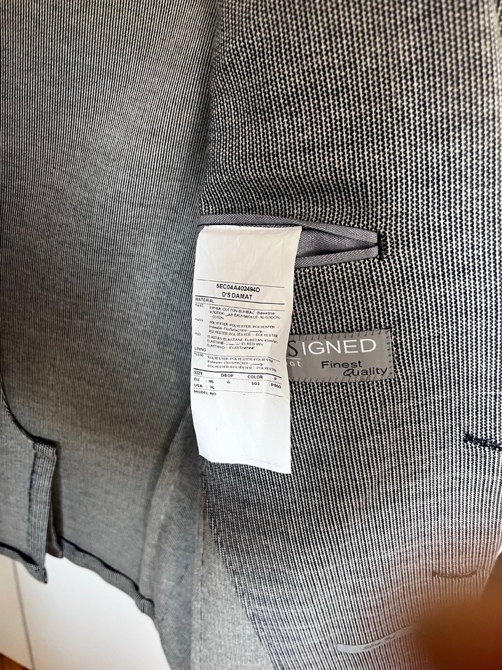 Damat Gri Klasik Kesim Keten Ceket - Görsel 5