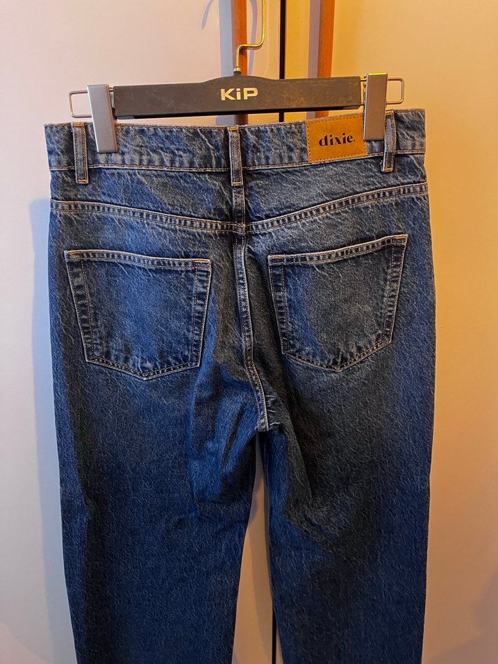 Taş İşlemeli Mavi Bol Kesim  Kot Pantolon - Görsel 4