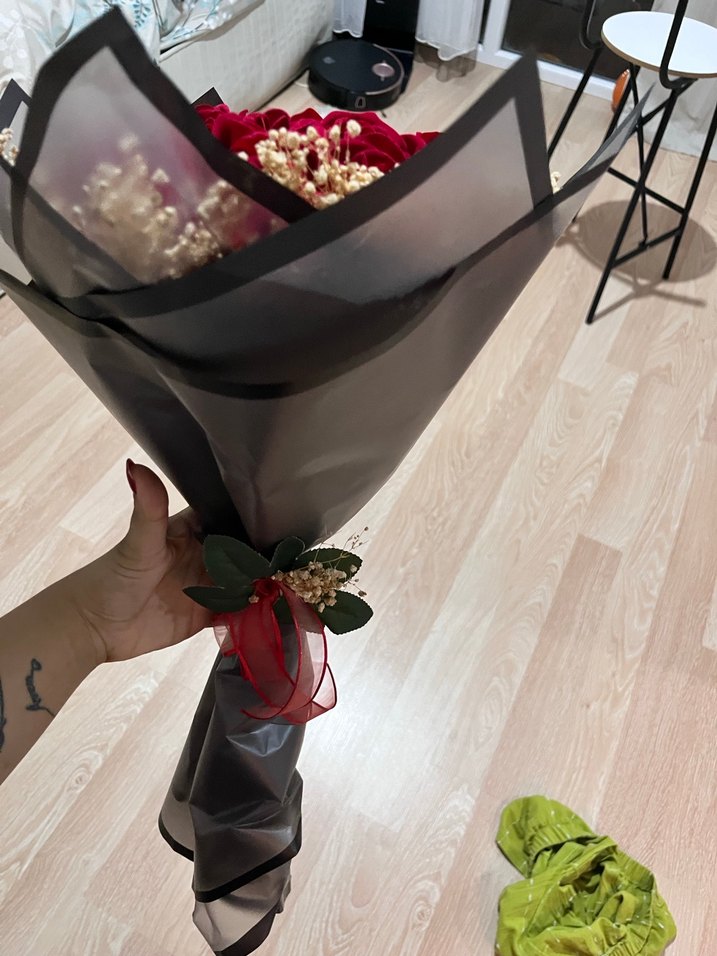 Bordo Gül Buketi - Görsel 2