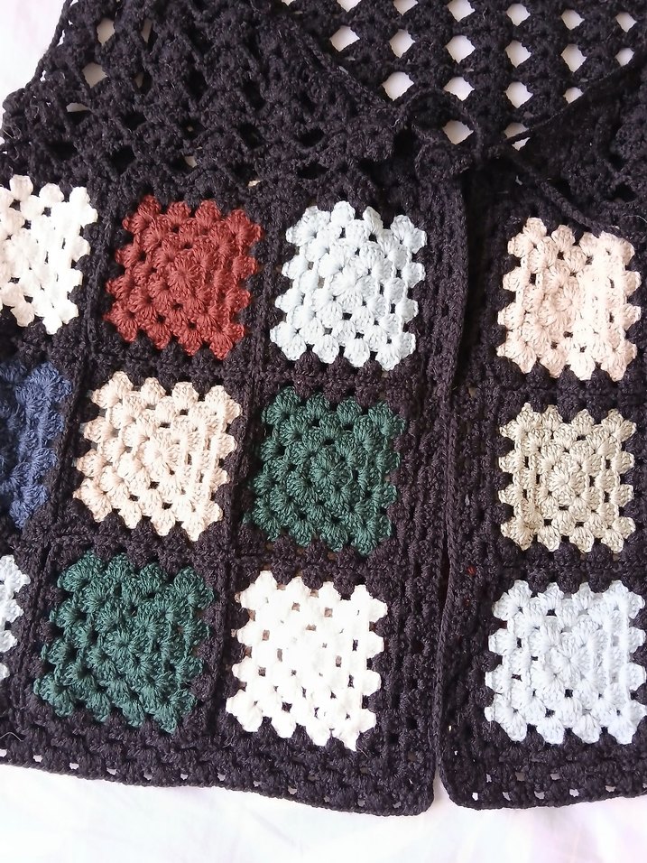 Bohem Çok Renkli Örgü Kolsuz Yelek - Görsel 2