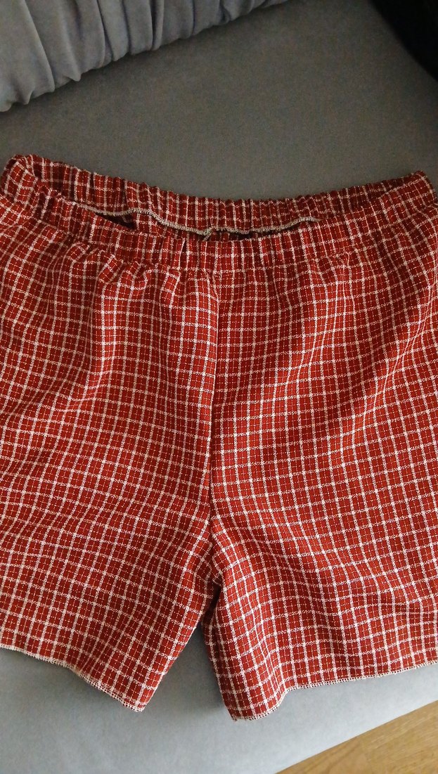 Kırmızı Ekoseli kadın şort - Görsel 3