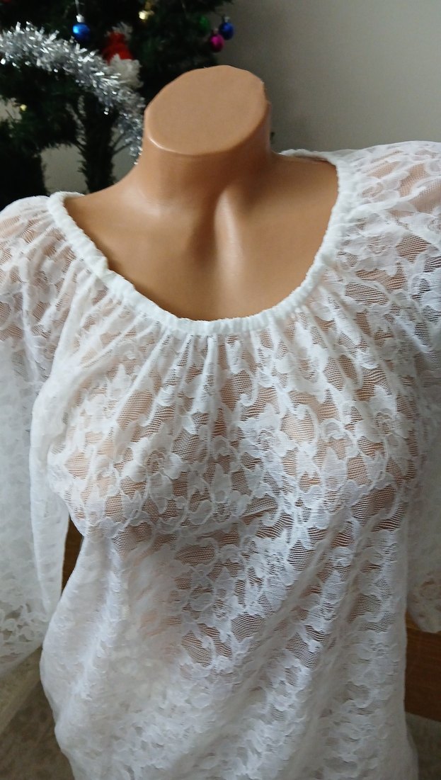 Dantel Detaylı Beyaz Bohem Bluz - Görsel 5