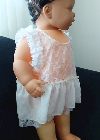 Beyaz Dantel Detaylı Bebek Kız bluz - Görsel 2