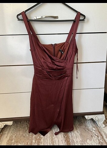 xs Beden bordo Renk AdL gece elbisesi