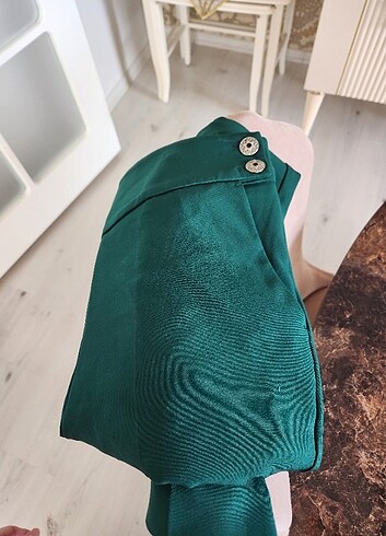 LC Waikiki Yüksek bel Zümrüt yeşili kumaş pantolon