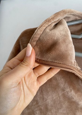 Bej Kadın Süet Midi Kaban - Görsel 3