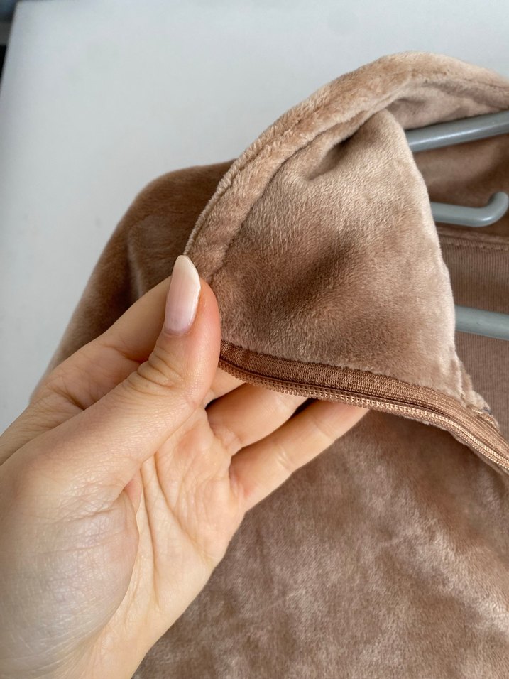 Bej Kadın Süet Midi Kaban - Görsel 3