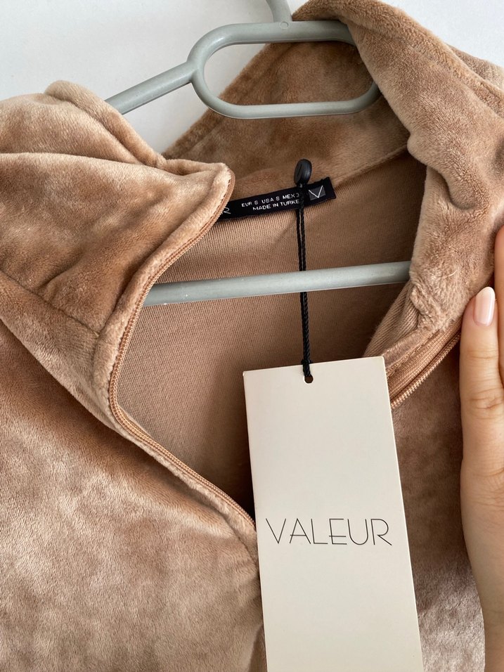 Bej Kadın Süet Midi Kaban - Görsel 2