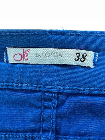 38 Beden mavi Renk Koton Mini Etek %70 İndirimli.