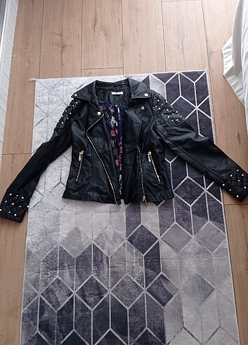 Koton deri ceket kısa  - Görsel 4
