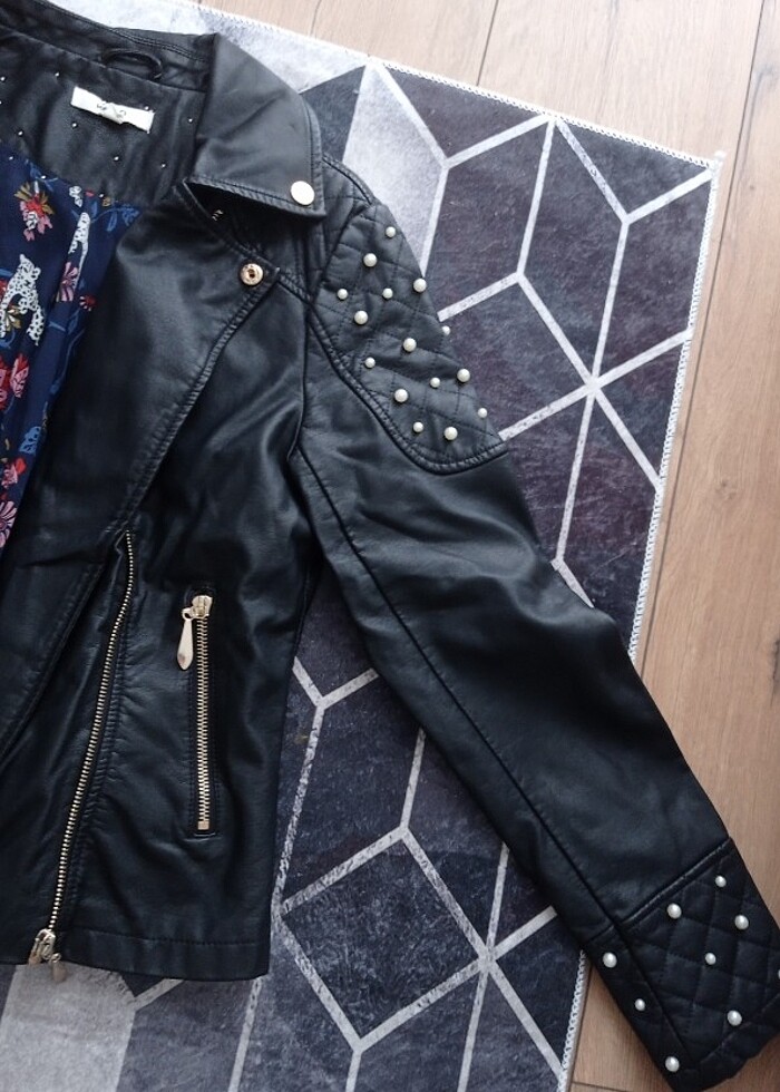 Koton deri ceket kısa  - Görsel 3