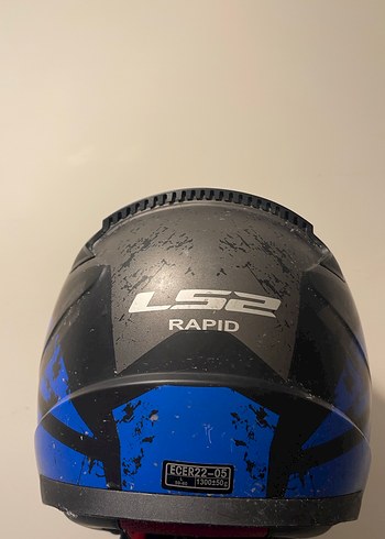 Kilitli Mavi Desenli Motosiklet Kaskı - Görsel 2