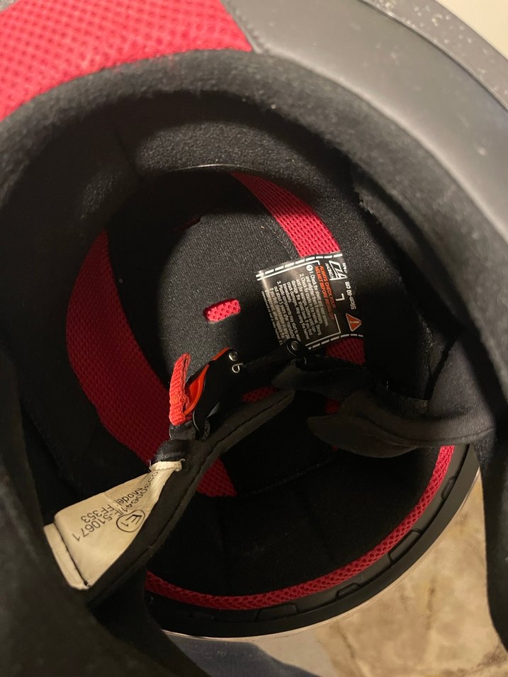 Kilitli Mavi Desenli Motosiklet Kaskı - Görsel 3