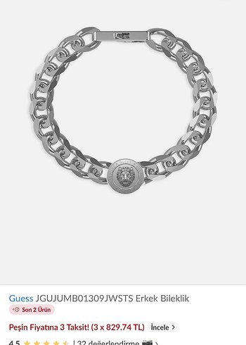 GUESS Aslan detaylı erkek Bileklik - Görsel 4