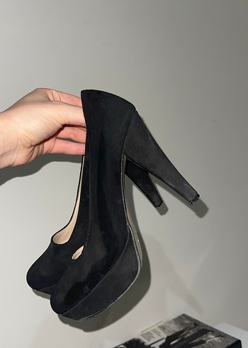 Siyah topuklu platform ayakkabı - Görsel 3