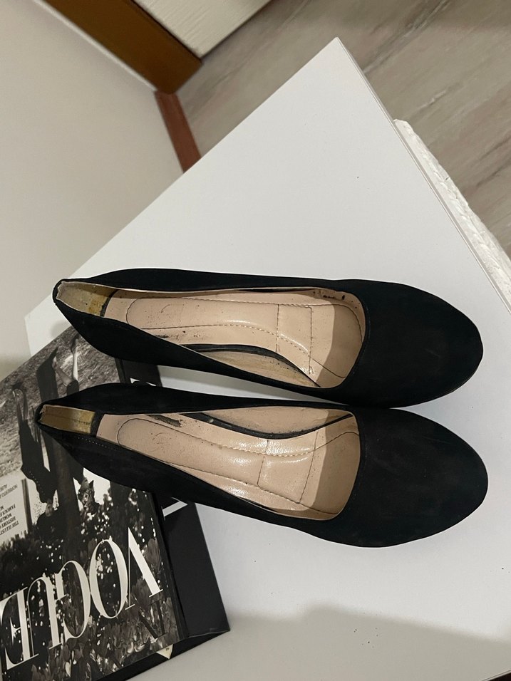 Siyah topuklu platform ayakkabı - Görsel 4