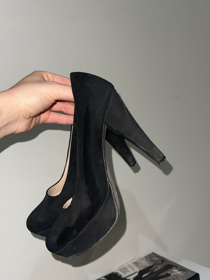 Siyah topuklu platform ayakkabı - Görsel 3