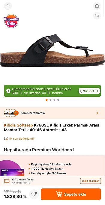 40 NUMARA KİFİDİS PARMAK ARASI TERLİK. SIFIR, ORJİNAL VE KENDİ K - Görsel 10