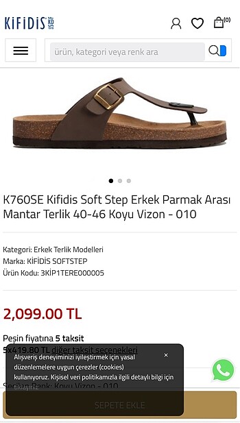 40 NUMARA KİFİDİS PARMAK ARASI TERLİK. SIFIR, ORJİNAL VE KENDİ K - Görsel 11