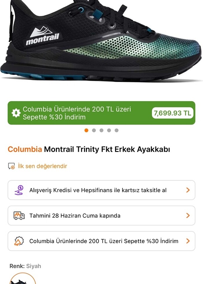 40 NUMARA COLUMBİA MONTRAİL TRİNİTY FKT YAZLIK AYAKKABI. SIFIR, - Görsel 4