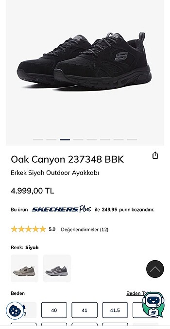 39,5 NO SKECHERS WATERPROOF AYAKKABI. SIFIR, ORJ VE KUTUSUYLA - Görsel 4