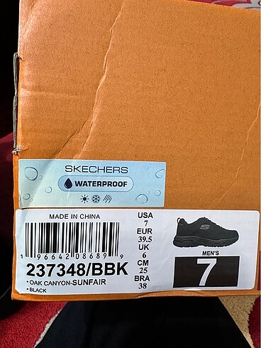 39,5 NO SKECHERS WATERPROOF AYAKKABI. SIFIR, ORJ VE KUTUSUYLA - Görsel 13