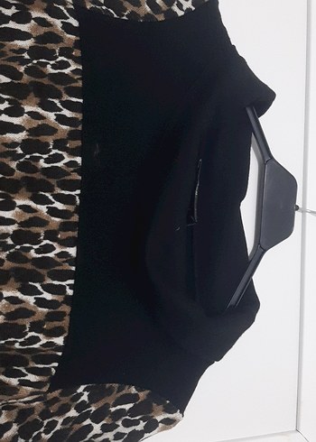 Kürk Detaylı Zebra Desenli Midi Elbise - Görsel 2