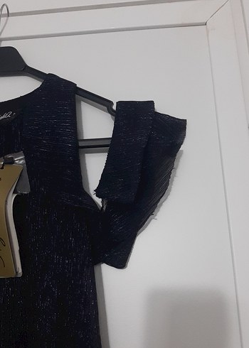 Siyah Piliseli Uzun Abiye Elbise - Görsel 3