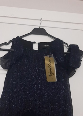 Siyah Piliseli Uzun Abiye Elbise - Görsel 2