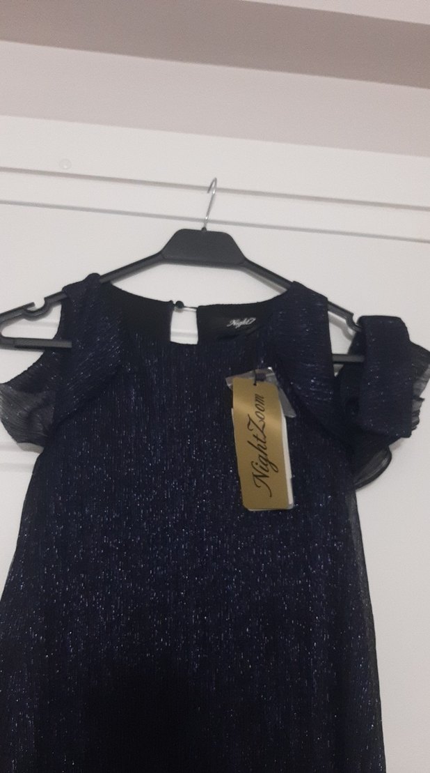 Siyah Piliseli Uzun Abiye Elbise - Görsel 2