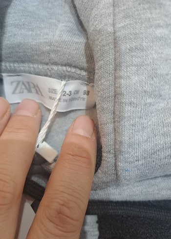 24-36 Ay Beden gri Renk Gri Kapüşonlu Erkek Çocuk Eşofman Takımı