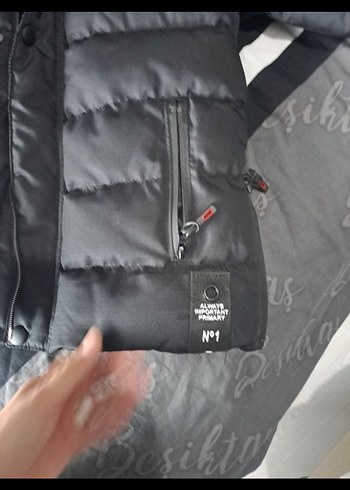 7 Yaş Beden Erkek Çocuk Siyah Fermuarlı Street Wear Mont
