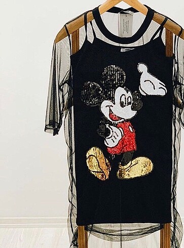 m Beden Mickey Mause File Elbise