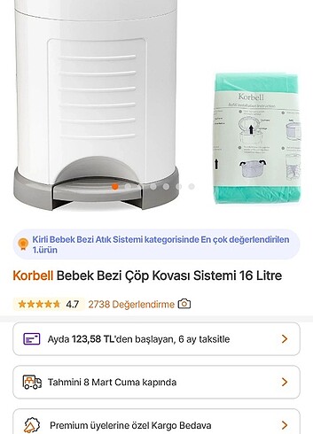 Diğer Korbell bebek bezi çöp kovası