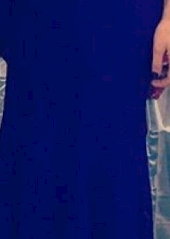 Mavi Dantel İşlemeli Uzun Abiye Elbise - Görsel 8