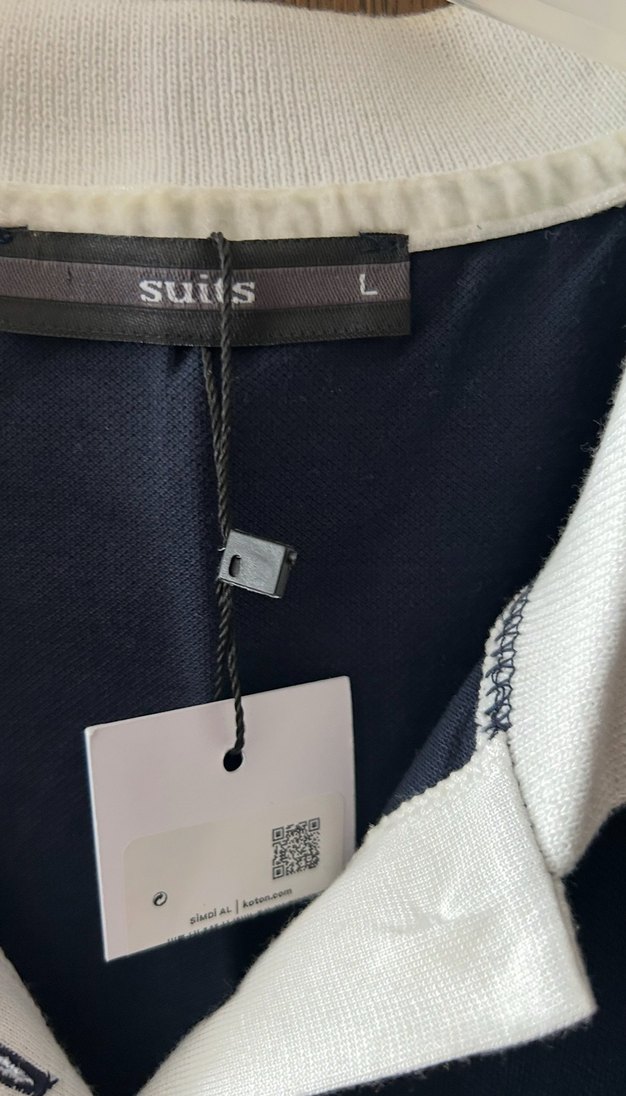 Lacivert Beyaz Yaka Kısa Kollu Midi Elbise - Görsel 3