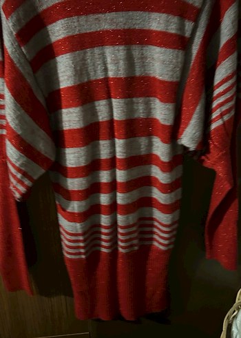 Kırmızı Gri Çizgili V Yaka Kadın #kazak #ipekyol - Görsel 7