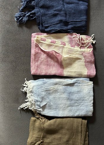 Çok Renkli Keten Bohem Kadın Şal - Görsel 5