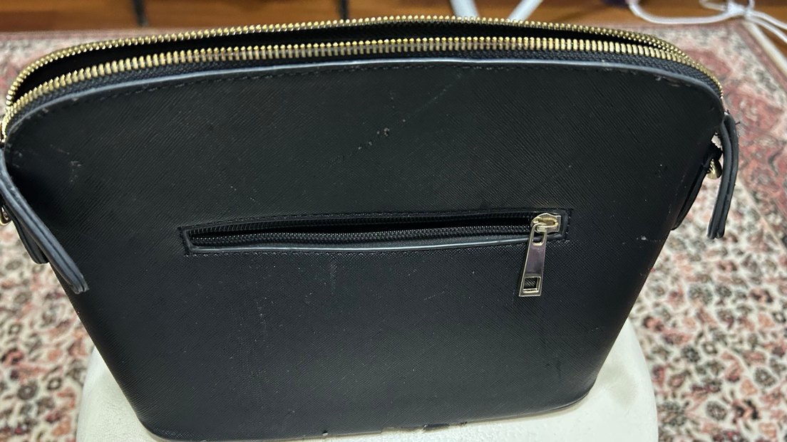 Siyah Deri Fermuarlı Kadın Çanta - Görsel 2