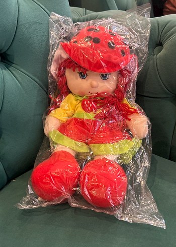 Kırmızı Renkli Rengarenk Peluş Bebek35 cm