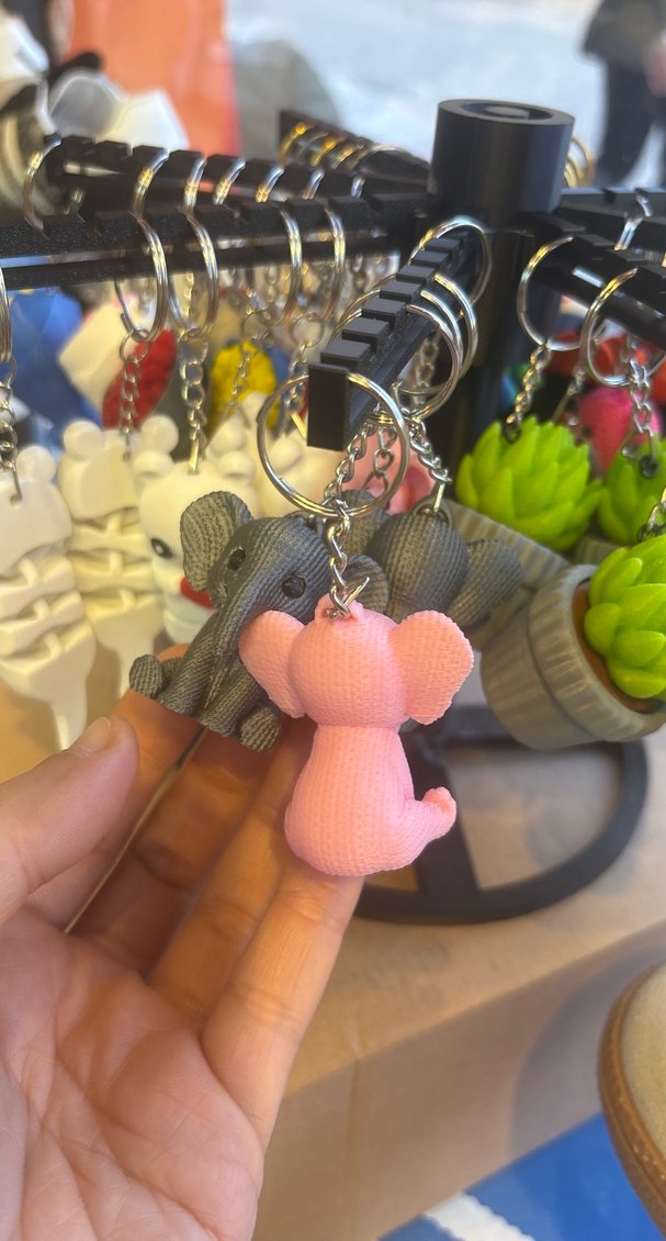 Pembe Bohem Fil Anahtarlık - Görsel 2