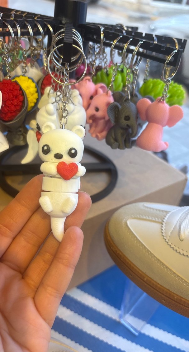 Renkli Beyaz Ayıcık Anahtarlık - Görsel 2