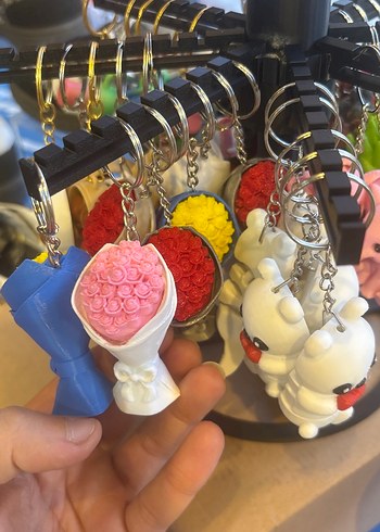 Çiçekli Renkli Kadın Anahtarlık - Görsel 2